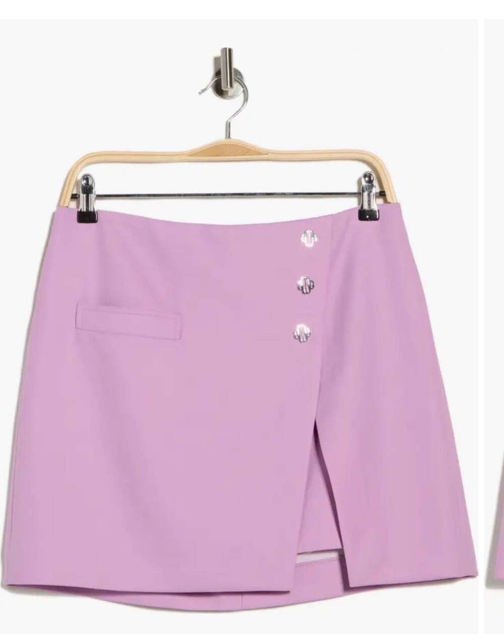 Maje Purple Button-Front Skort